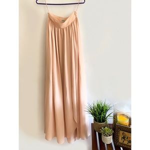 Hitherto BHLDN Jane Maxi Skirt in Taupe Pink
